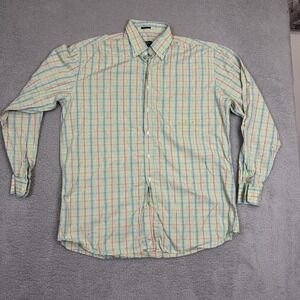 Paul & Shark‎ Yachting Button Down Shirt Mens 2XLT Green Plaid 100% Cotton